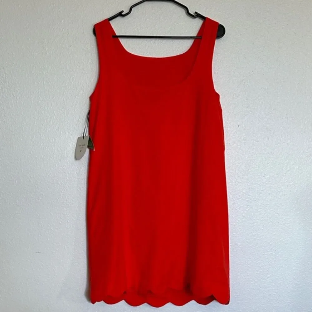 Kate Spade for Target Vibrant Scalloped Linen Dress Size Sm Oversized NWT Orange
